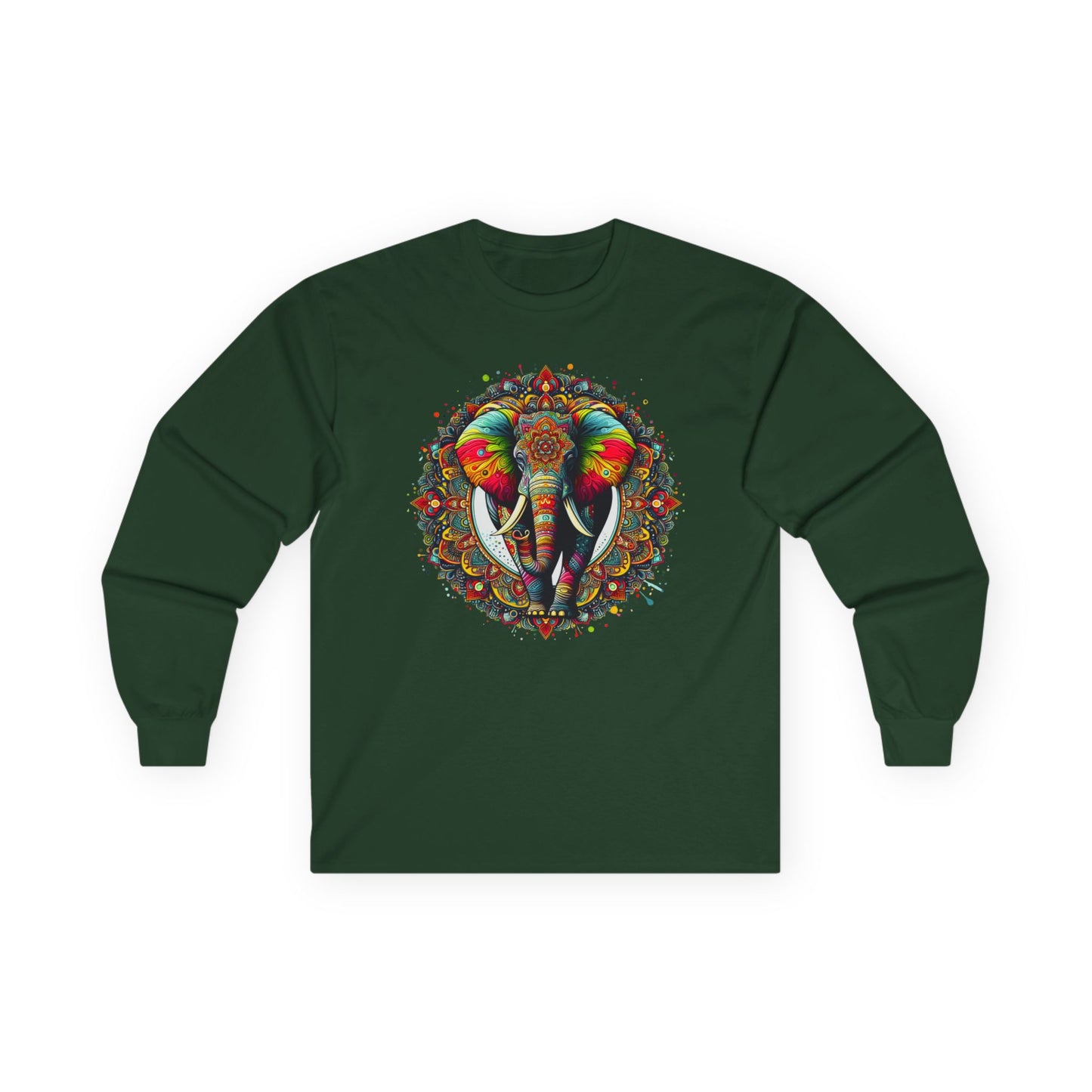 Elephant Mandala Unisex Long Sleeve Shirt