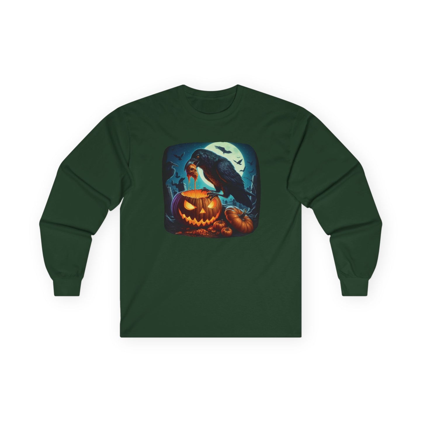 Raven Skull Unisex Long Sleeve Shirt