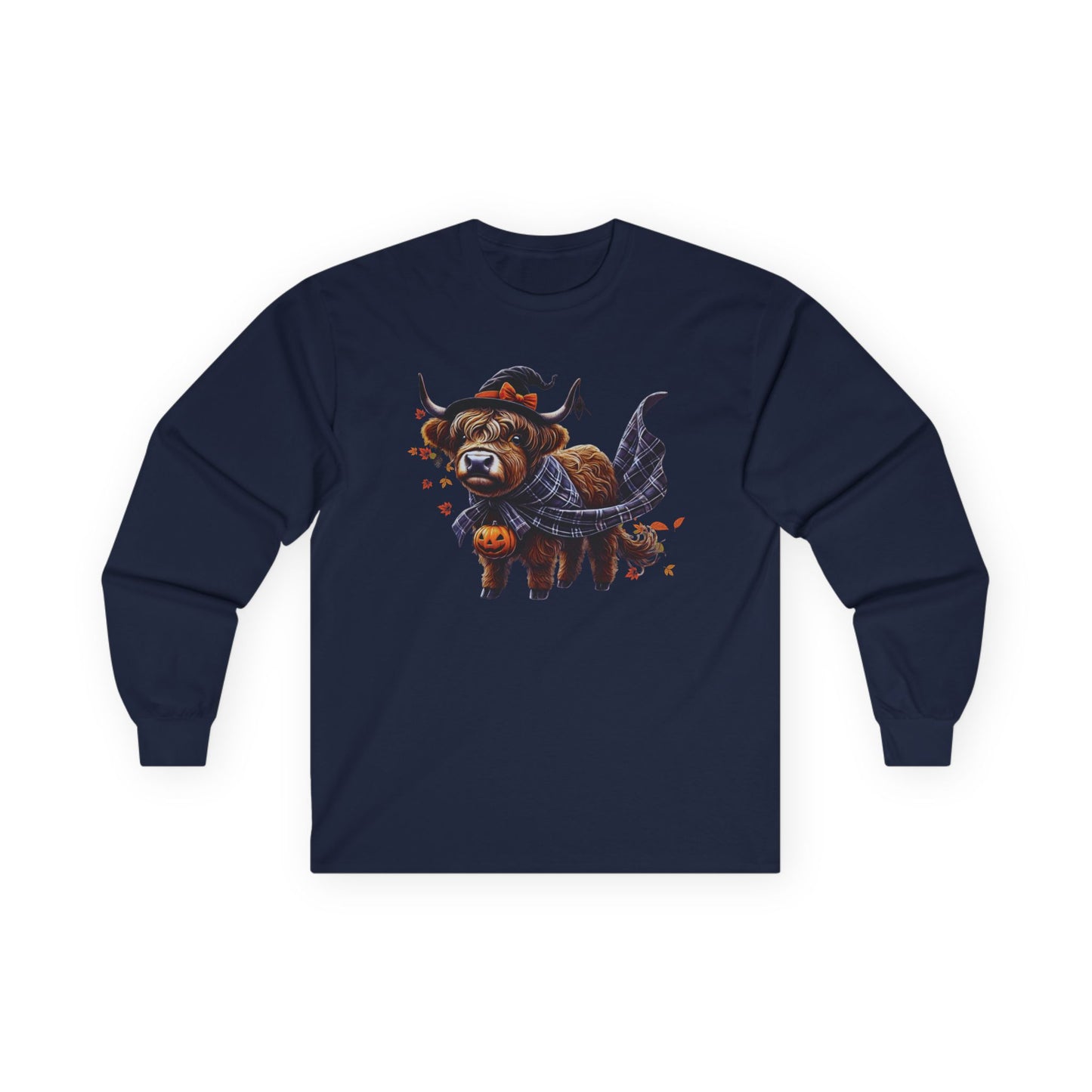 Highland Cow-oween Unisex Long Sleeve Shirt