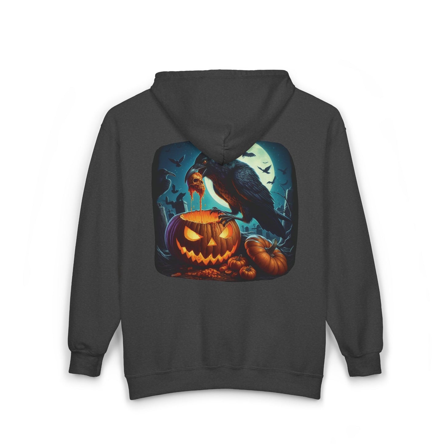 Raven Skull Unisex Zip-Up Hoodie