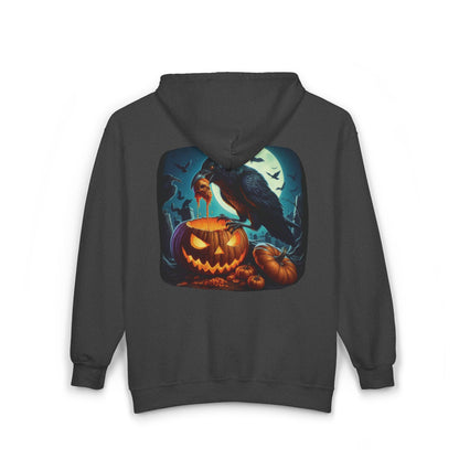 Raven Skull Unisex Zip-Up Hoodie