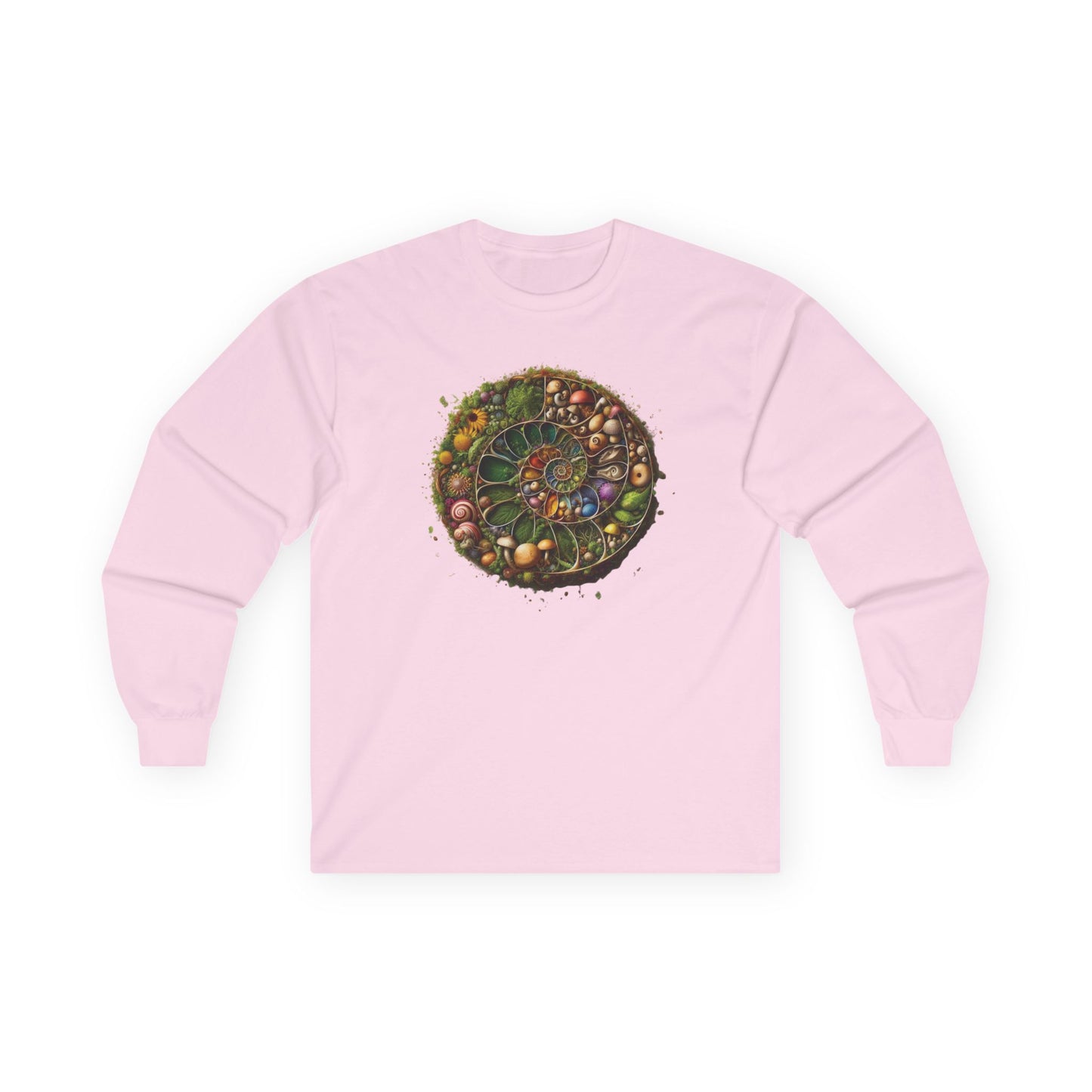Floral Mushroom Spiral Unisex Long Sleeve Shirt