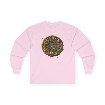Floral Mushroom Spiral Unisex Long Sleeve Shirt