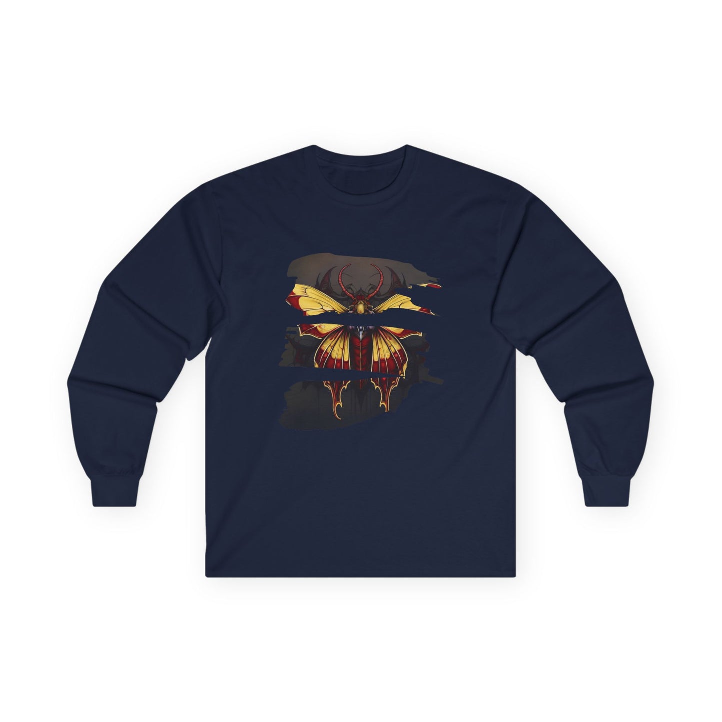 Moth - Red and Yellow  Unisex Long Sleeve Shirt