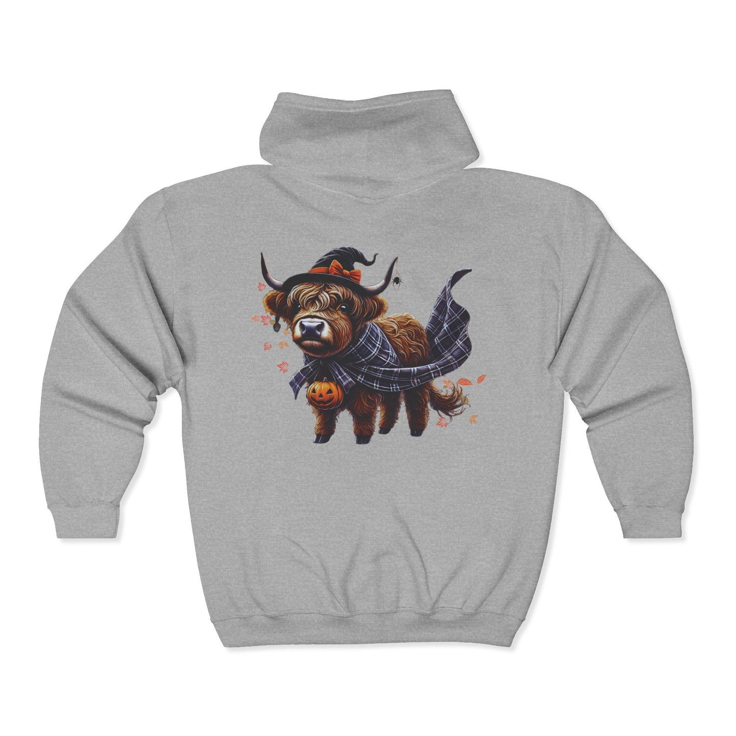 Highland Cow-oween Unisex Zip-Up Hoodie