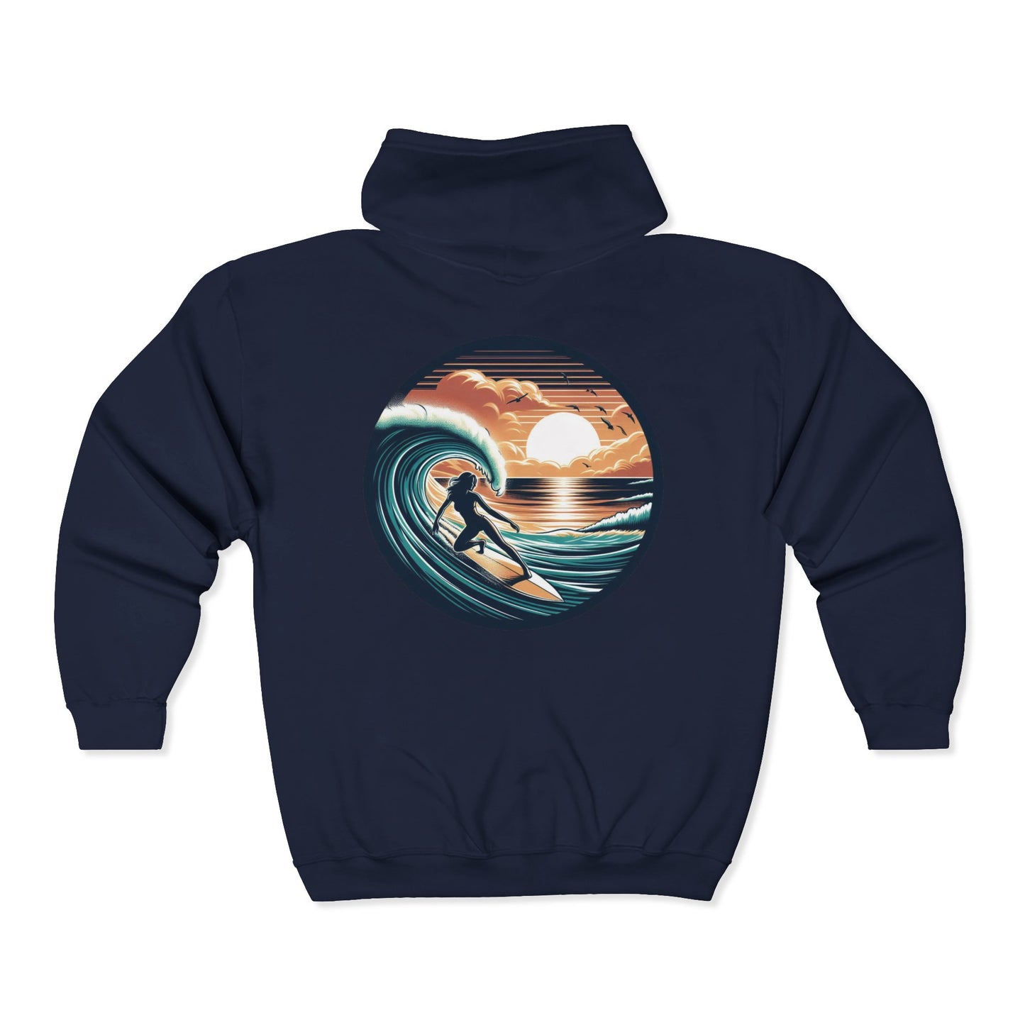 Surfer Girl Unisex Zip-Up Hoodie