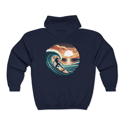 Surfer Girl Unisex Zip-Up Hoodie