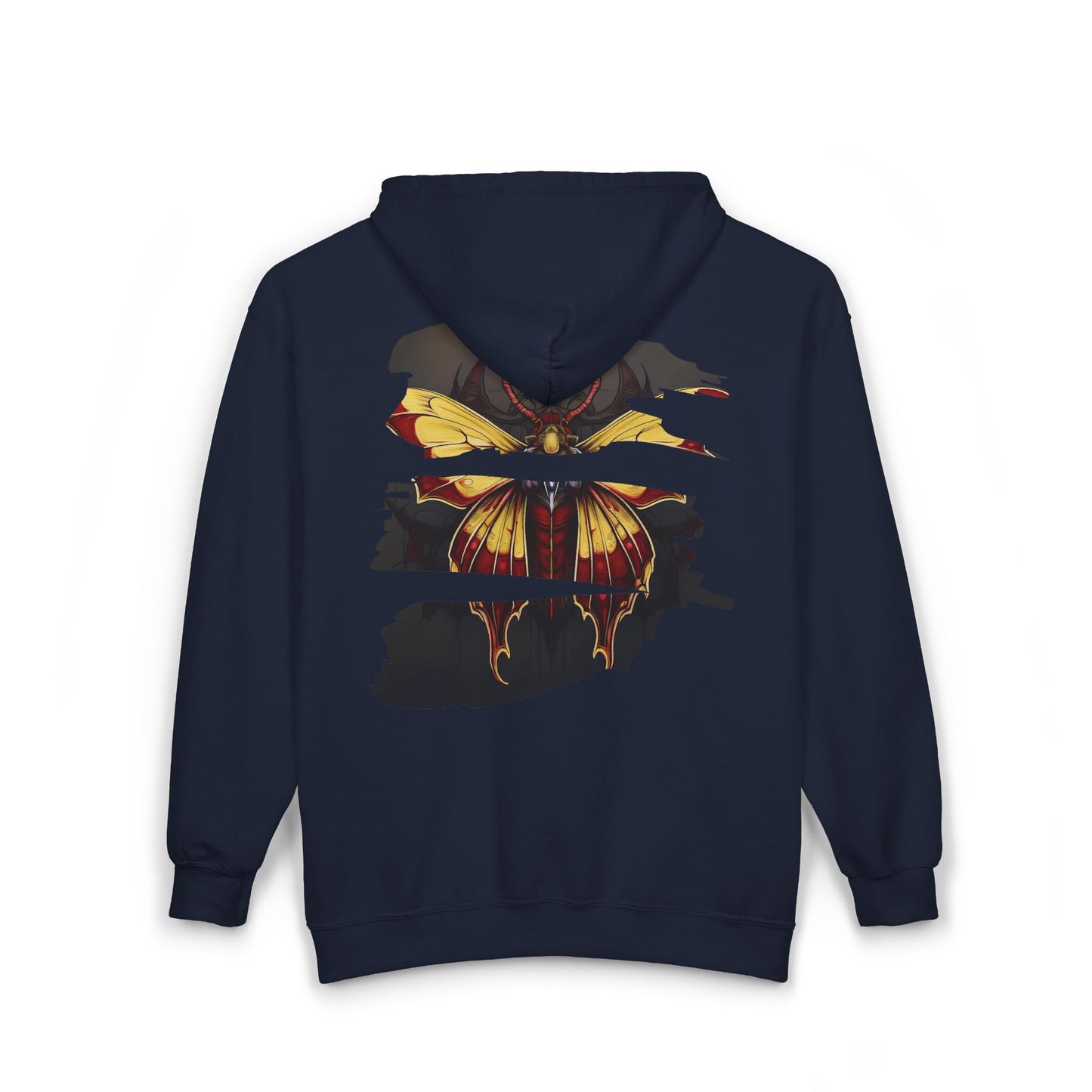 Moth - Red and Yellow Unisex Zip-Up Hoodie