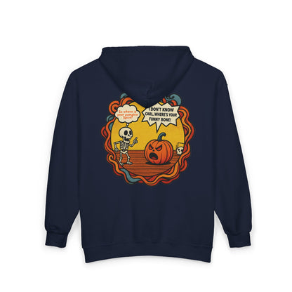 Pumpkin Spice vs Funny Bone Unisex Zip-Up Hoodie