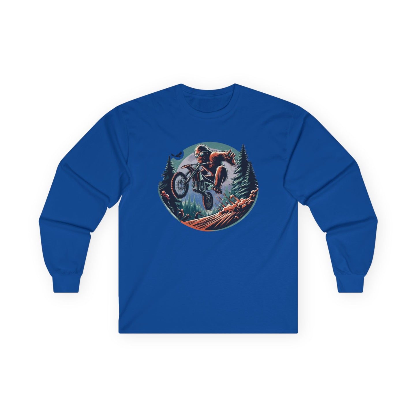 Sasquatch Dirt Bikin' Unisex Long Sleeve Shirt