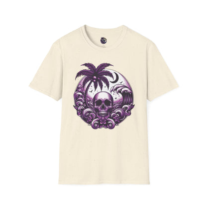 Purple Skull Waves Unisex T-Shirt