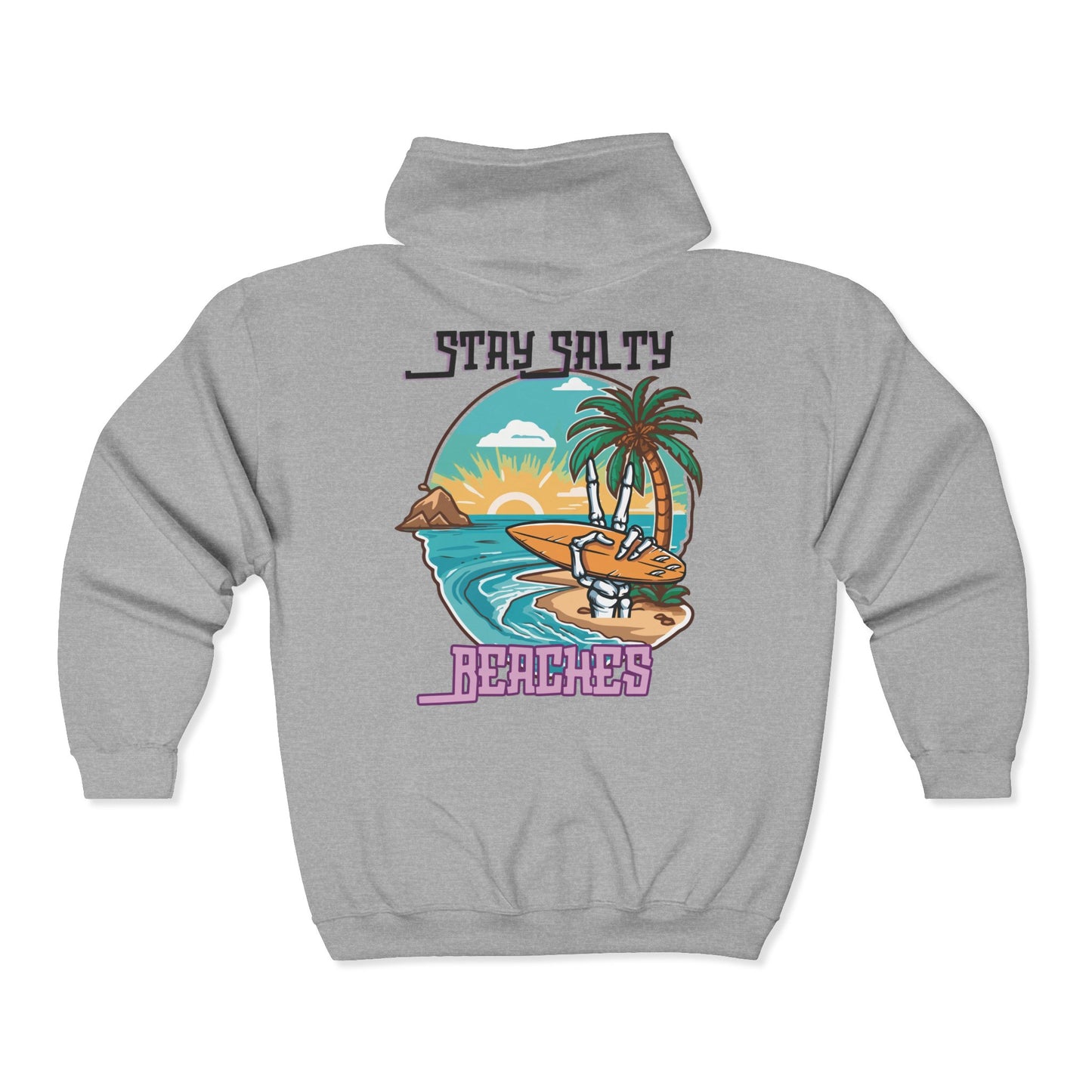 Stay Salty Beaches Unisex Zip-Up Hoodie