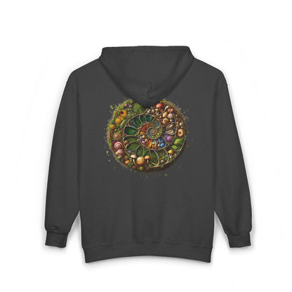 Floral Mushroom Spiral Unisex Zip-Up Hoodie