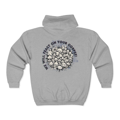 Creepy Mushroom Unisex Zip-Up Hoodie