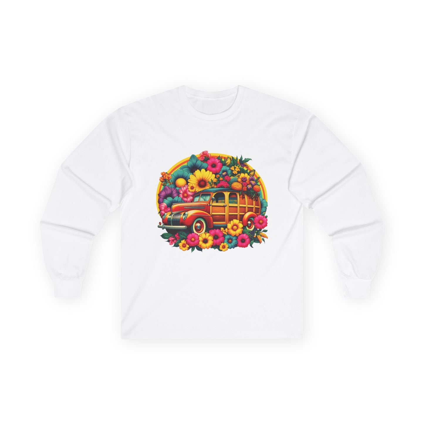 Retro Floral Woody Unisex Long Sleeve Shirt