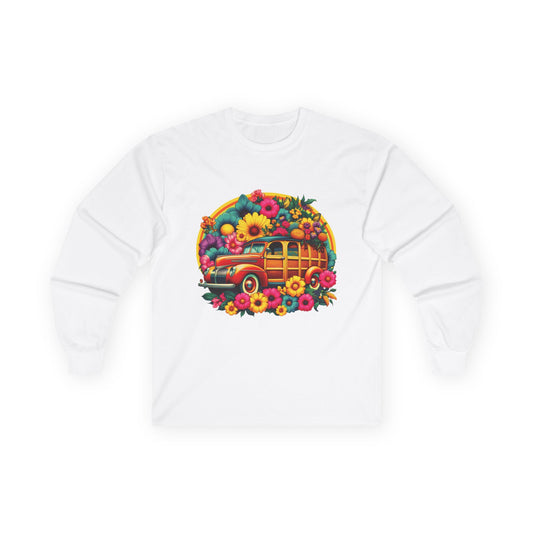 Retro Floral Woody Unisex Long Sleeve Shirt