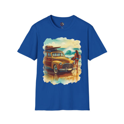 Surfer Girl & Woody Wagon Unisex T-Shirt