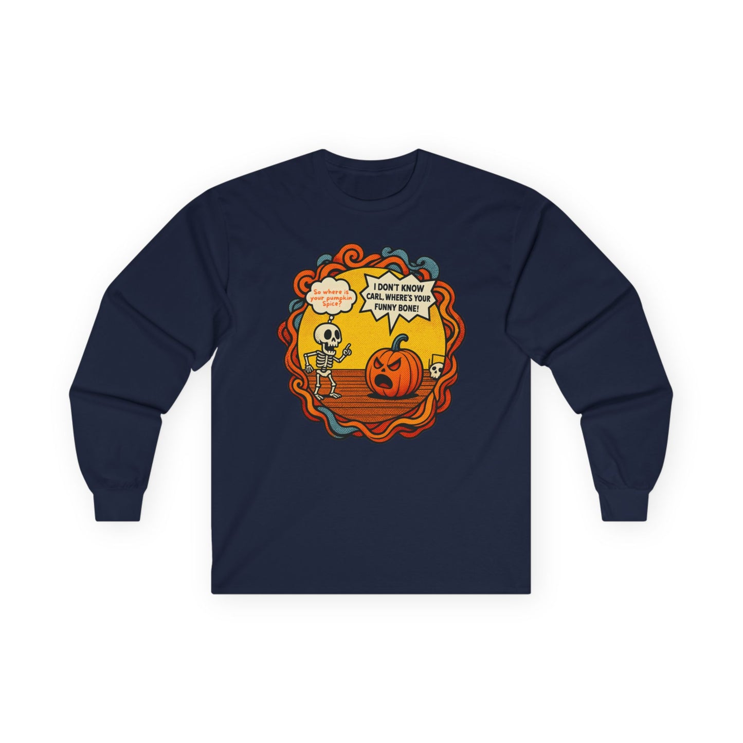 Pumpkin Spice vs Funny Bone Unisex Long Sleeve Shirt