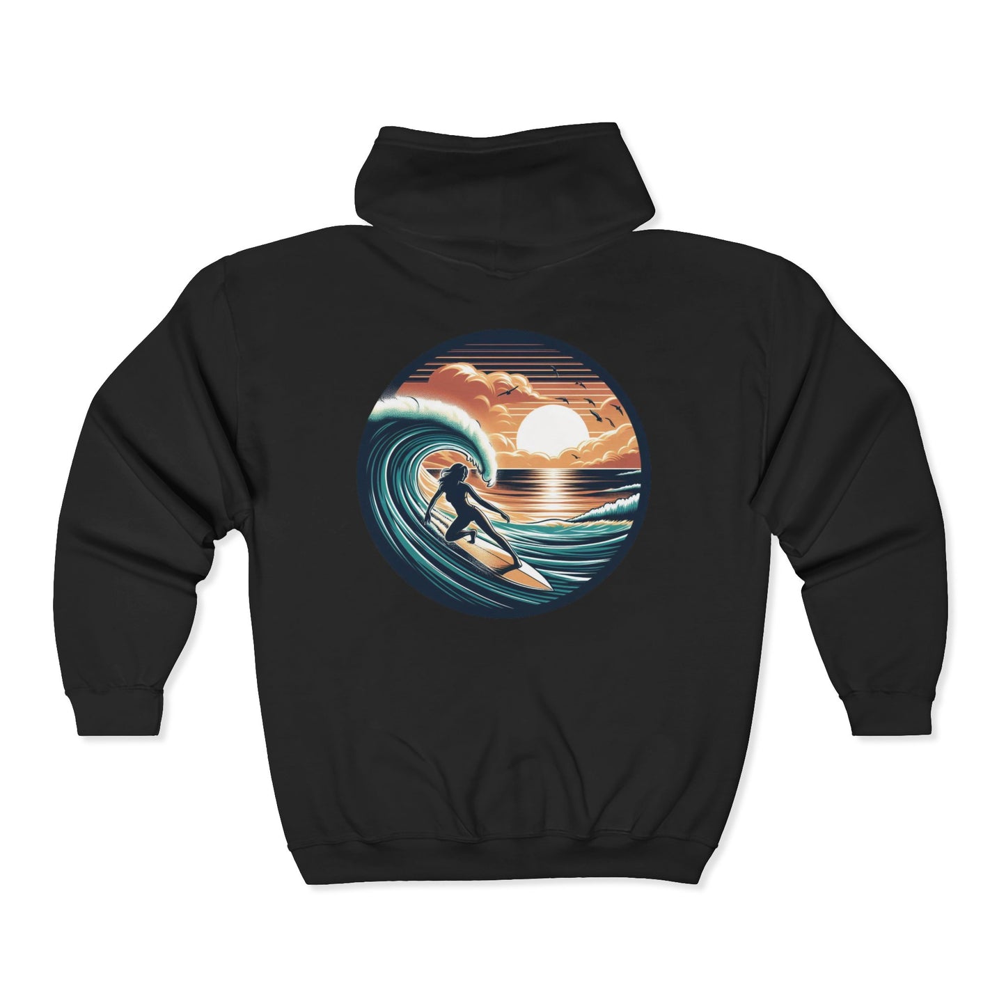 Surfer Girl Unisex Zip-Up Hoodie
