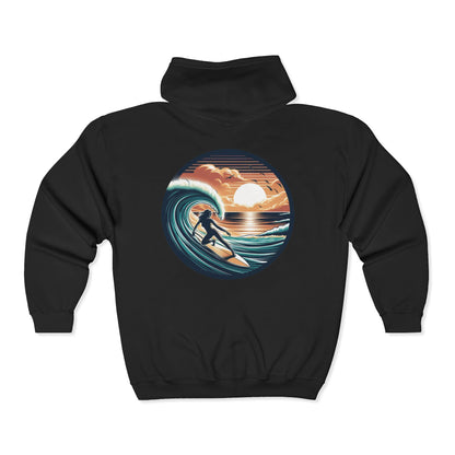 Surfer Girl Unisex Zip-Up Hoodie