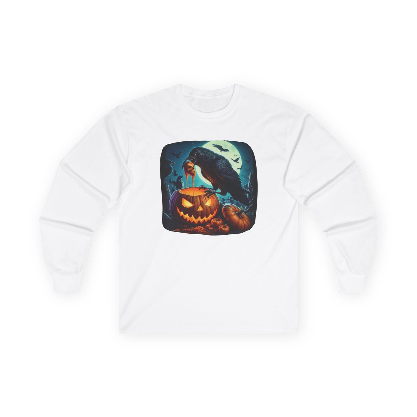 Raven Skull Unisex Long Sleeve Shirt