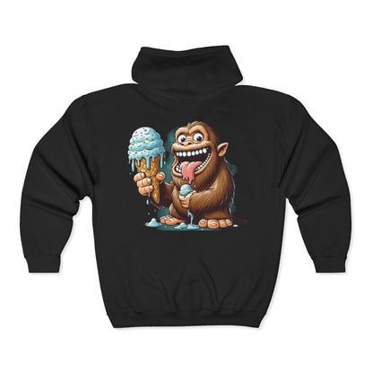 Sasquatch Ice Cream Unisex Zip-Up Hoodie