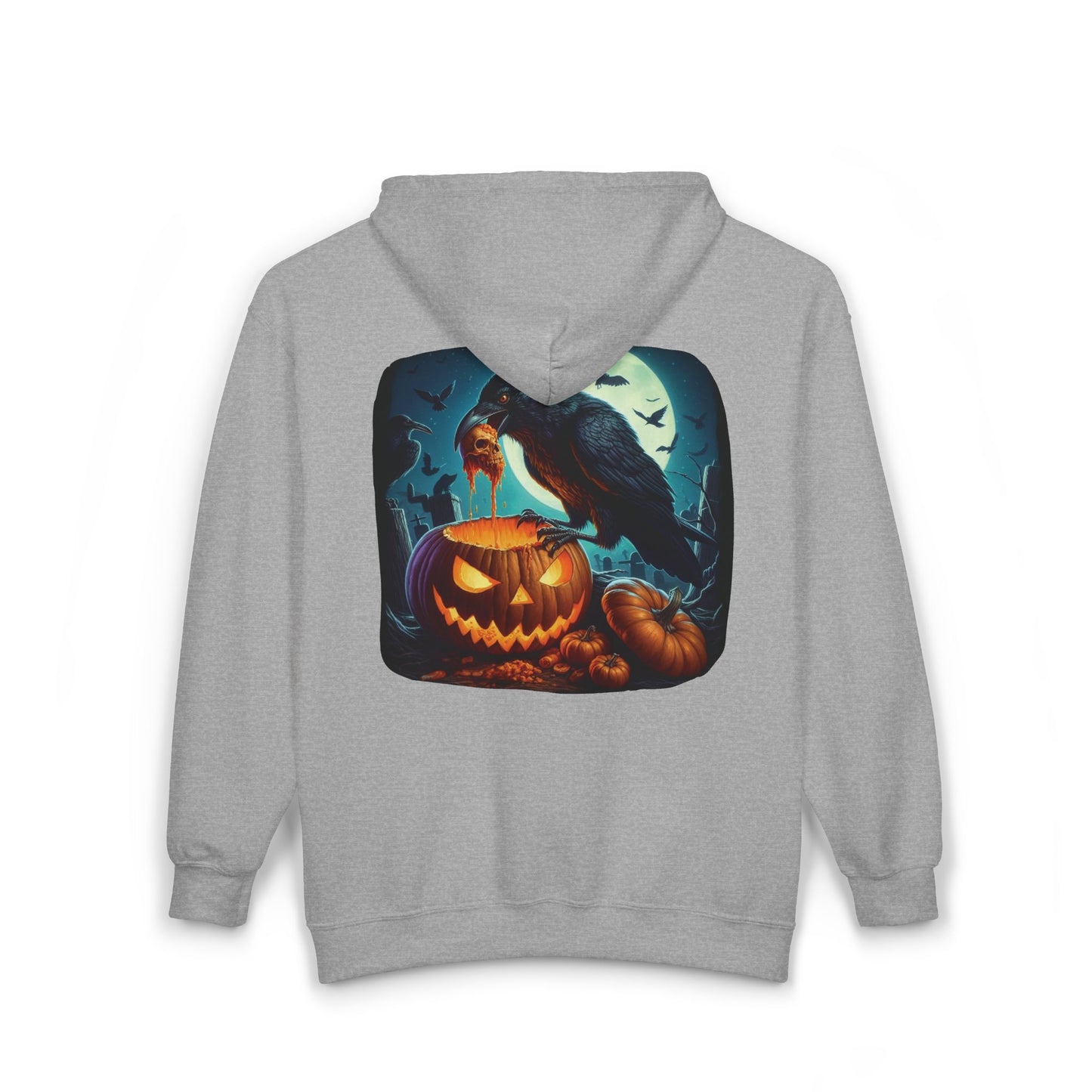 Raven Skull Unisex Zip-Up Hoodie