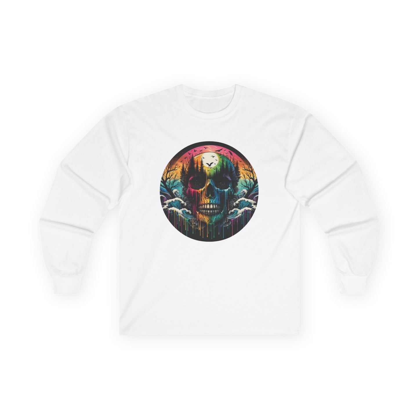 Rainbow Skull Softstyle Unisex Long Sleeve Shirt