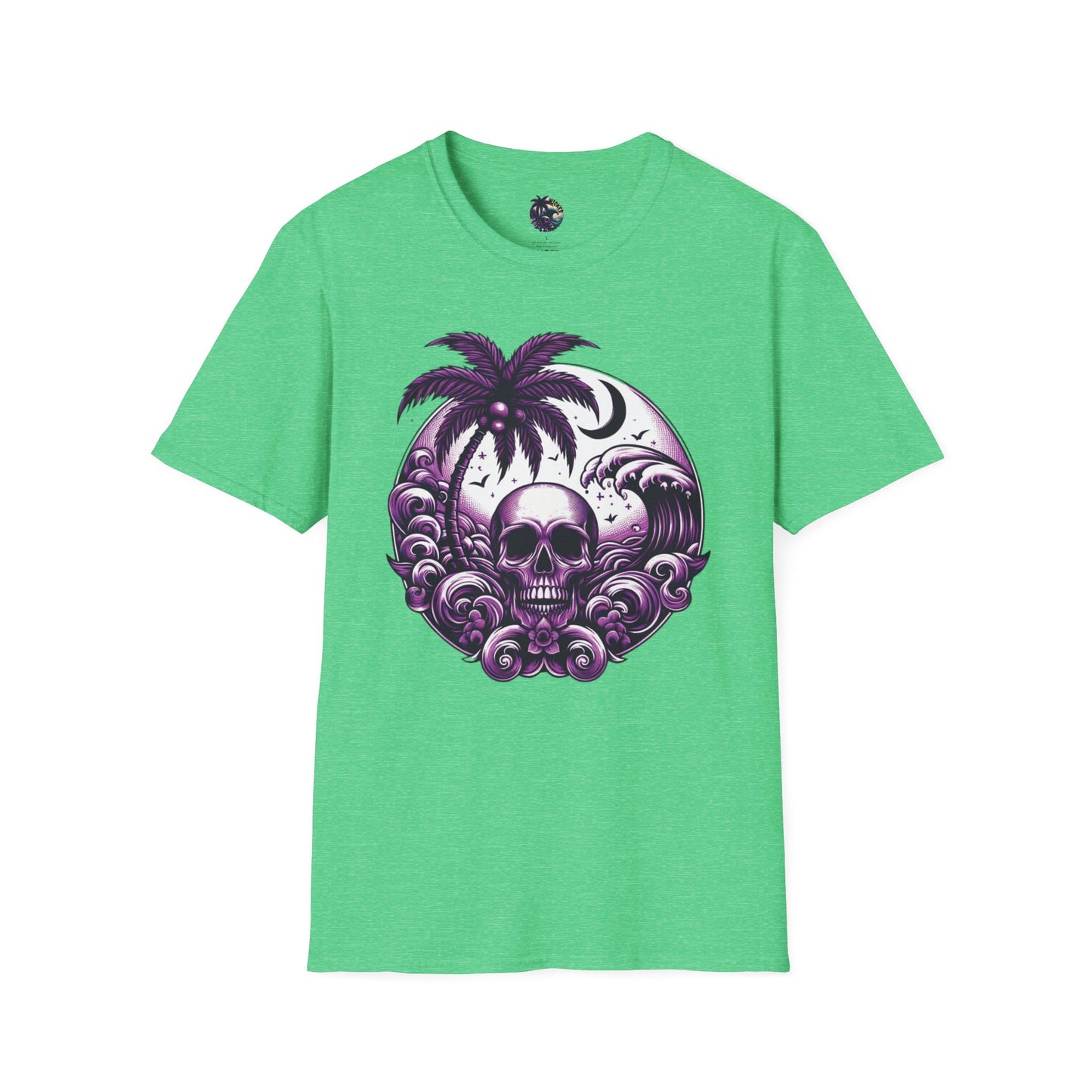 Purple Skull Waves Unisex T-Shirt