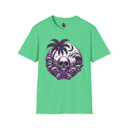 Purple Skull Waves Unisex T-Shirt
