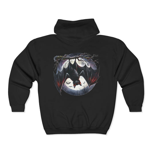 Spooky Season Bat Unisex Zip-Up Hoodie