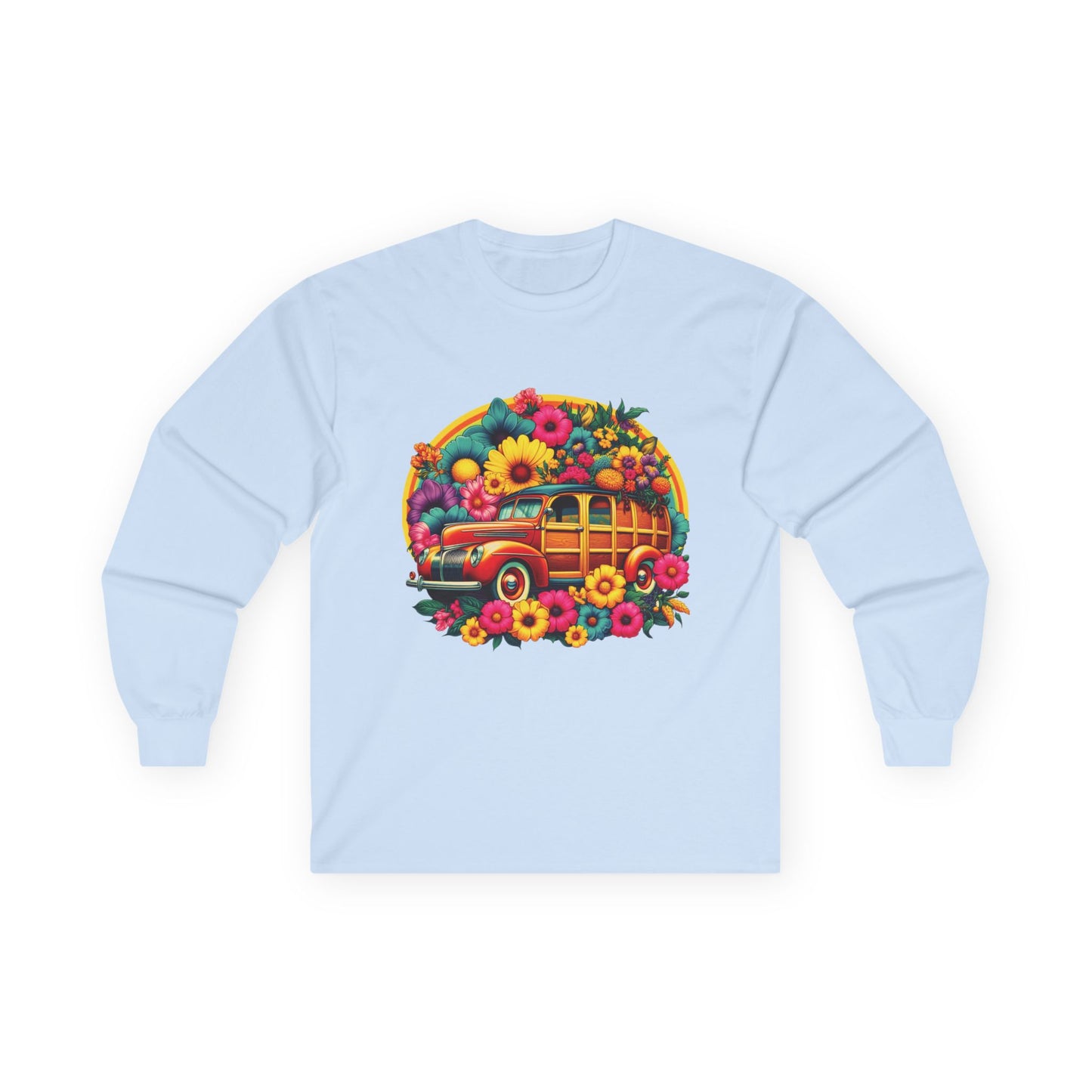 Retro Floral Woody Unisex Long Sleeve Shirt