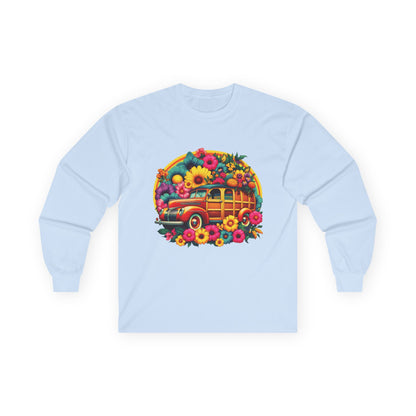 Retro Floral Woody Unisex Long Sleeve Shirt