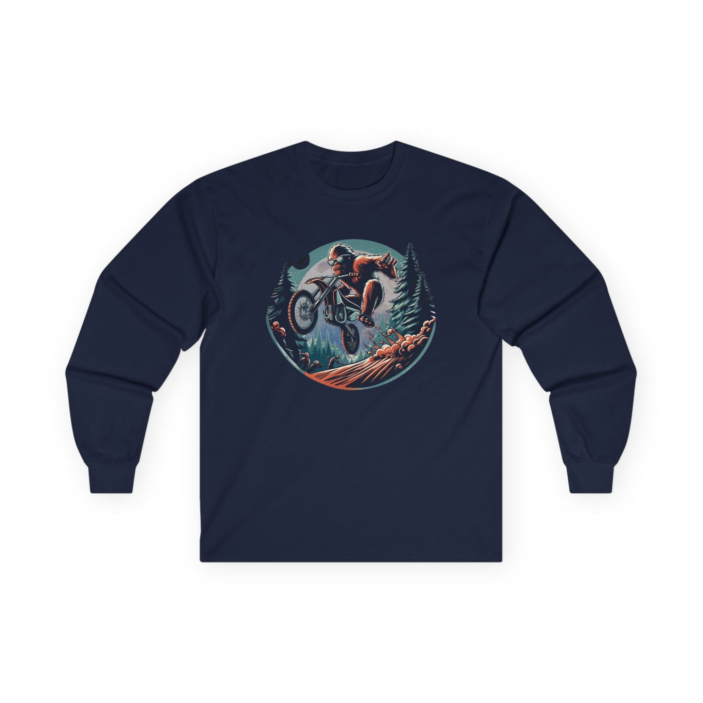 Sasquatch Dirt Bikin' Unisex Long Sleeve Shirt