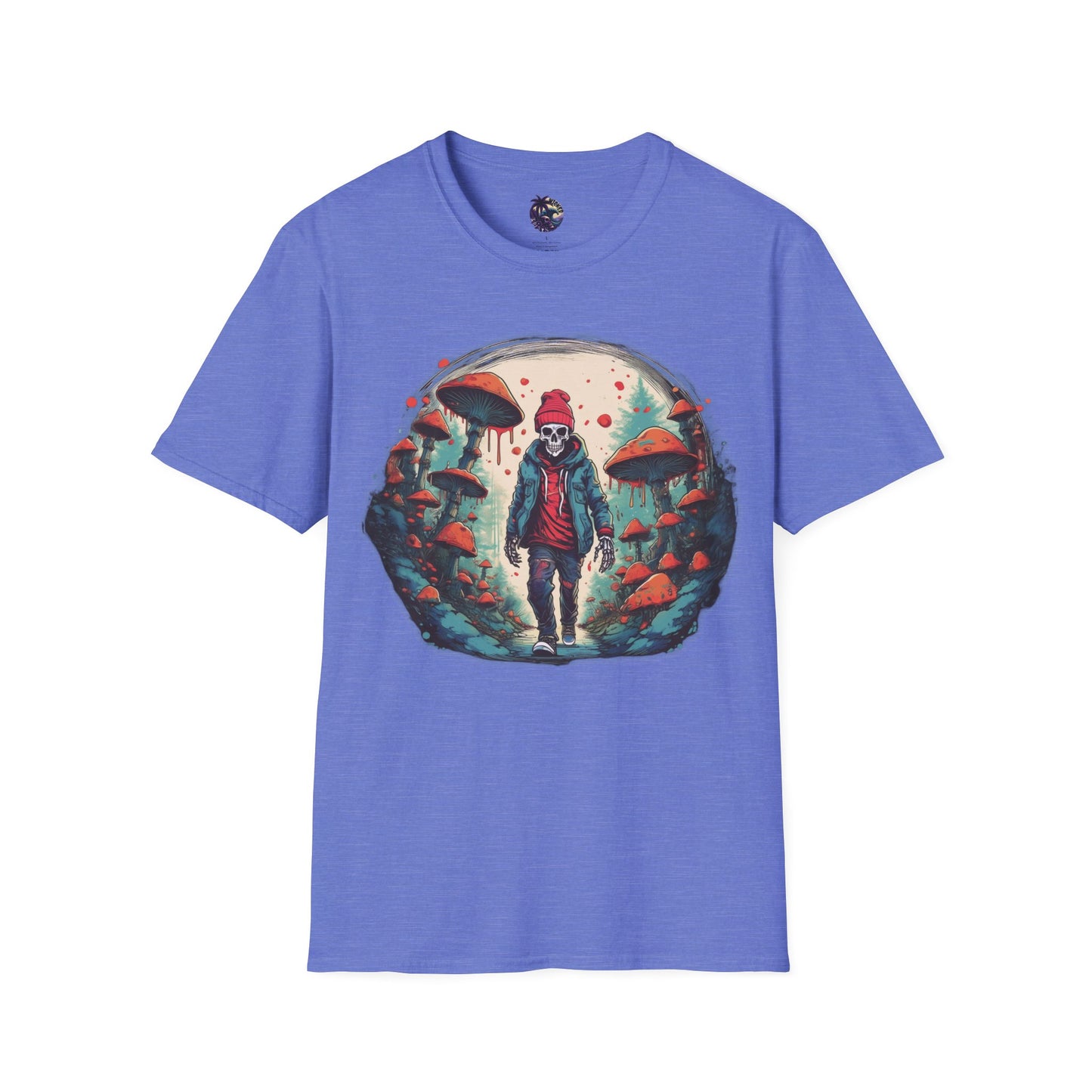 Skeleton Beanie in a Mushroom Forest Unisex T-Shirt