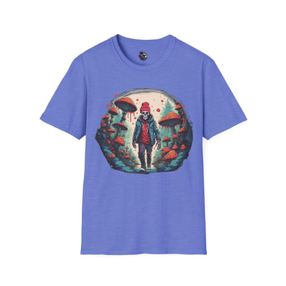 Skeleton Beanie in a Mushroom Forest Unisex T-Shirt