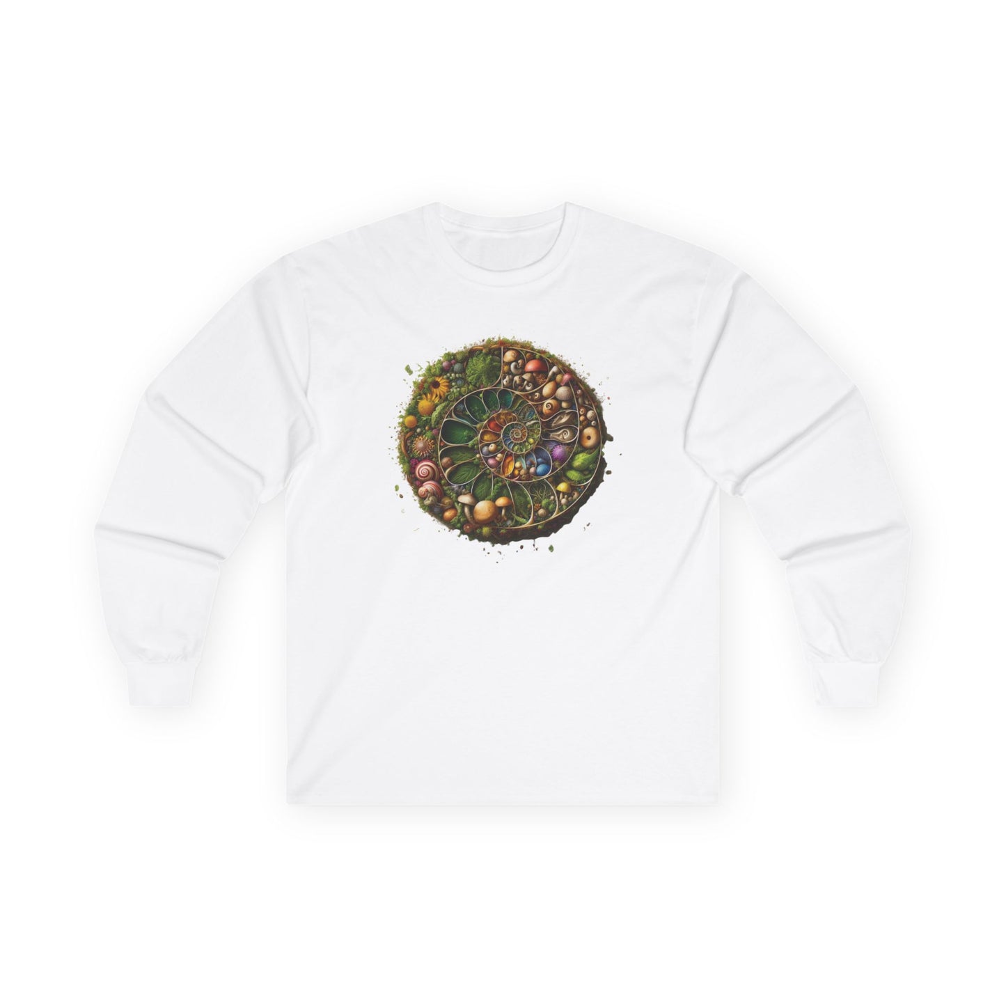 Floral Mushroom Spiral Unisex Long Sleeve Shirt
