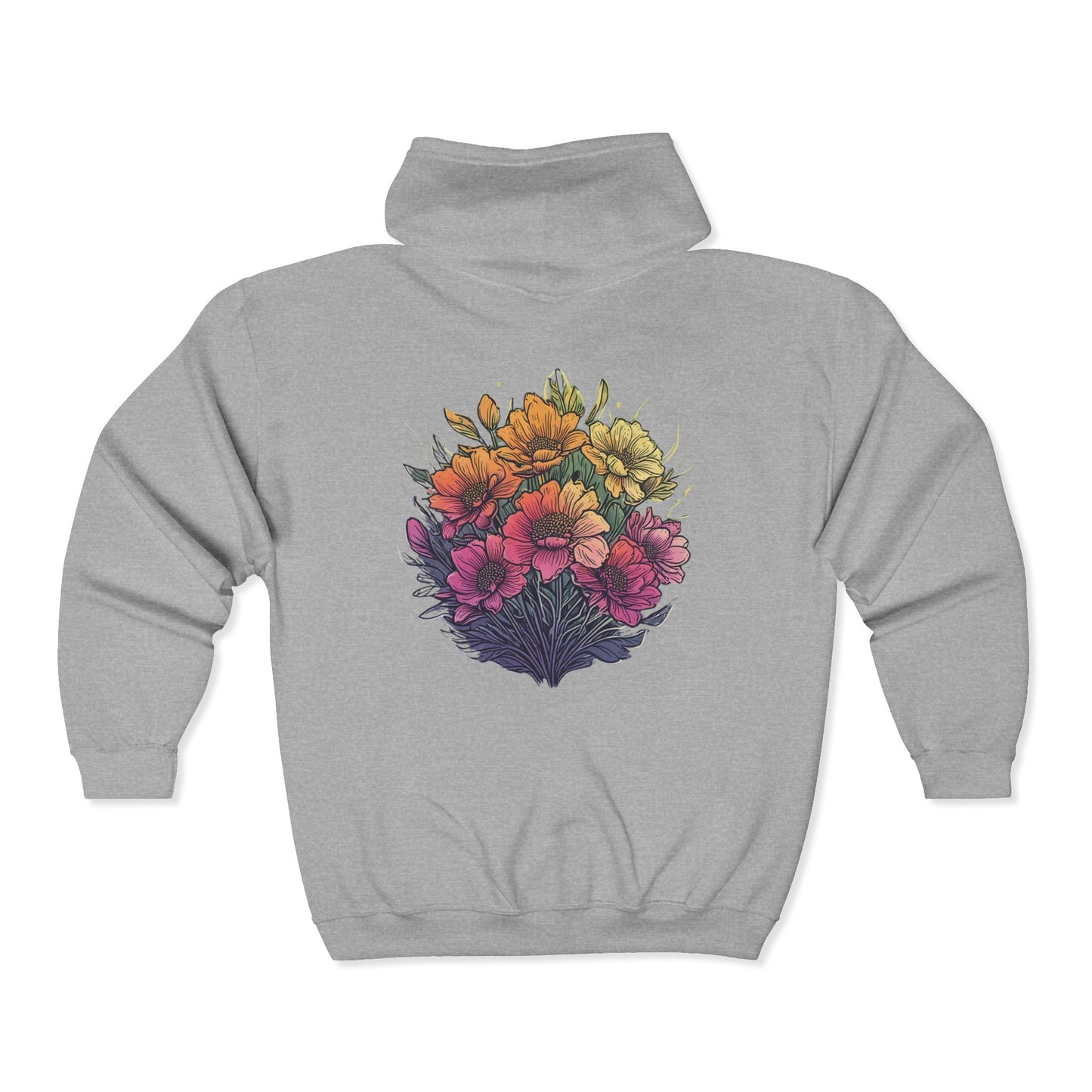 Summer Flowers Unisex Zip-Up Hoodie