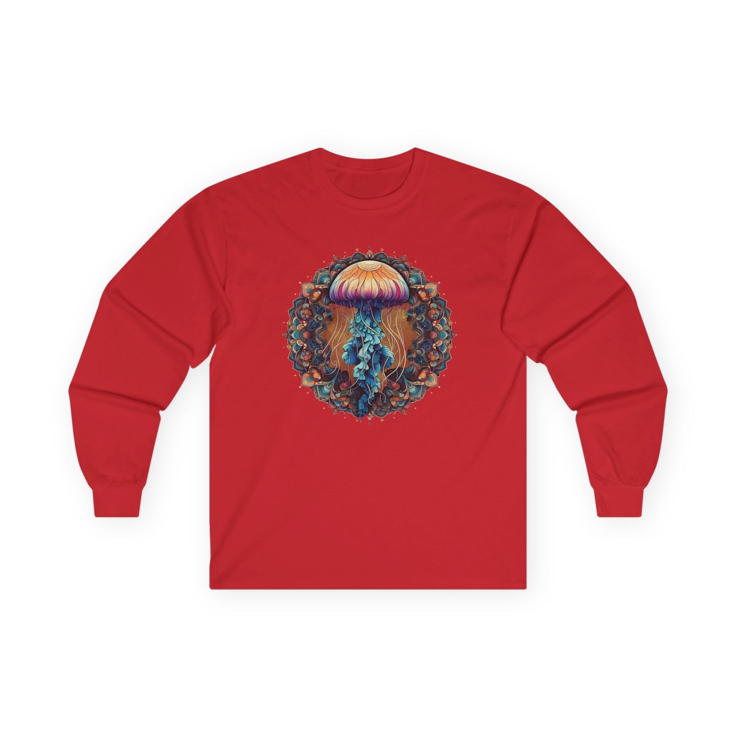 Jellyfish Mandala Unisex Long Sleeve Shirt