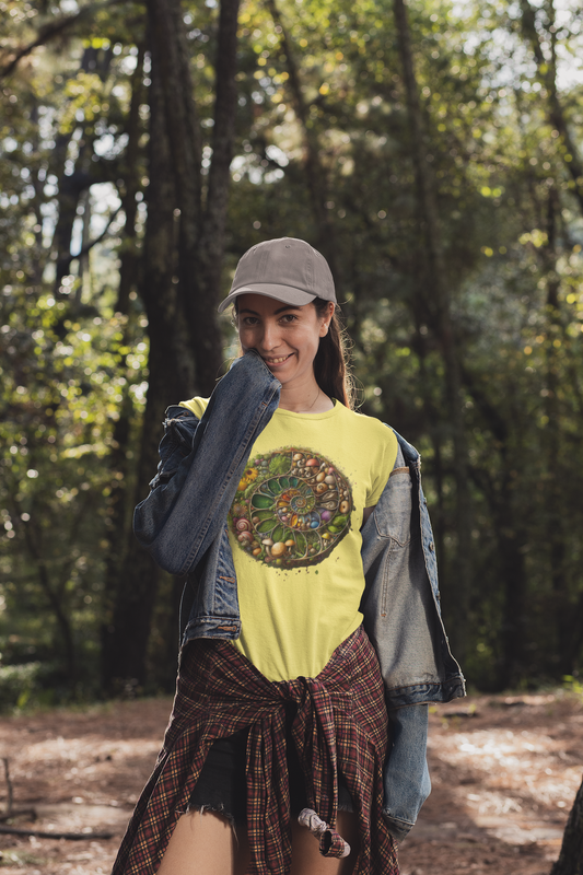 Floral Mushroom Spiral Unisex T-Shirt