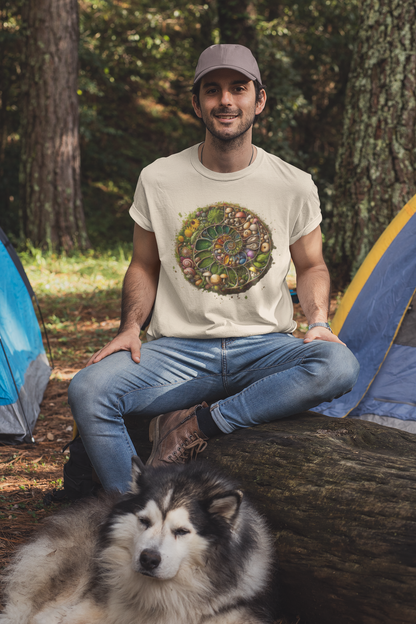 Floral Mushroom Spiral Unisex T-Shirt