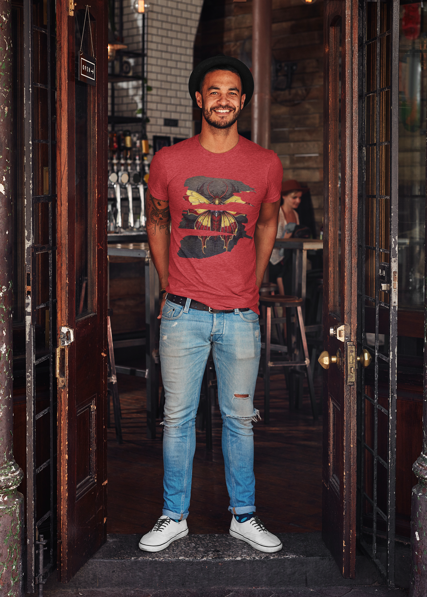 Moth - Red and Yellow  Unisex T-Shirt