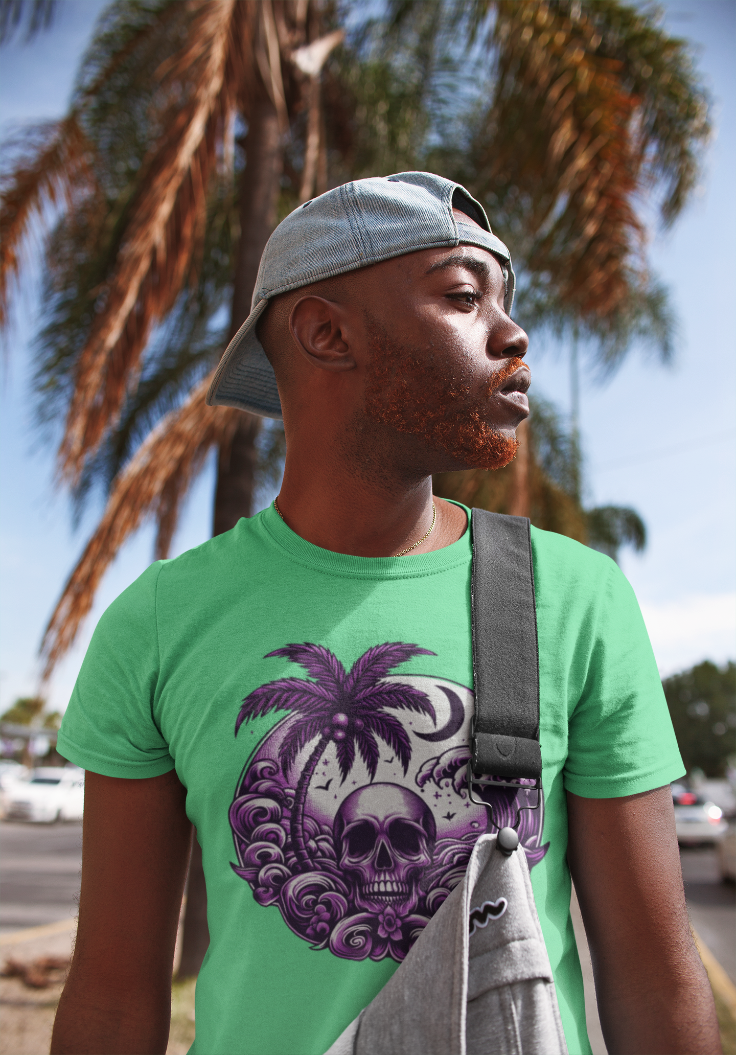 Purple Skull Waves Unisex T-Shirt