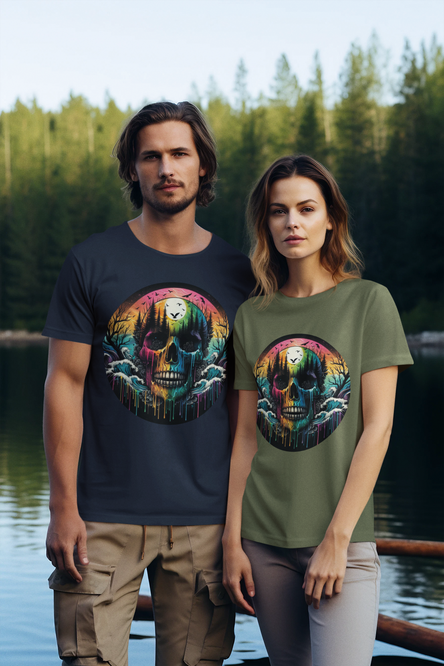 Rainbow Skull Softstyle Unisex T-Shirt