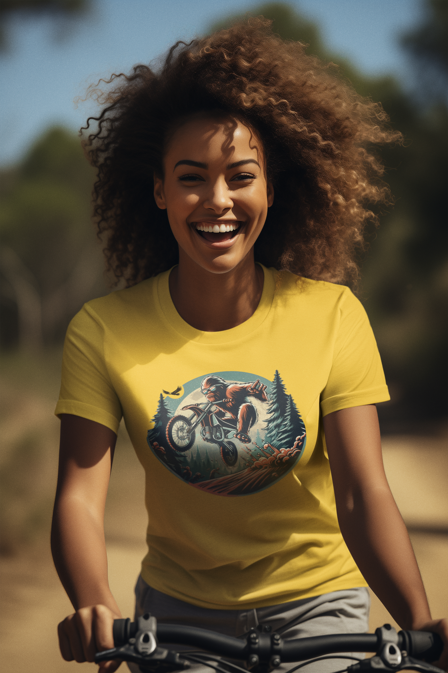 Sasquatch Dirt Bikin' Unisex T-Shirt
