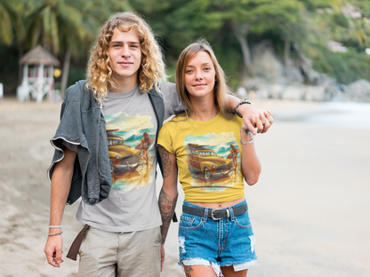 Surfer Girl & Woody Wagon Unisex T-Shirt