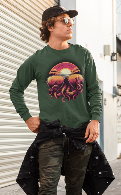 Aviator Sunglasses Sunset Tentacles Unisex Long Sleeve Shirt