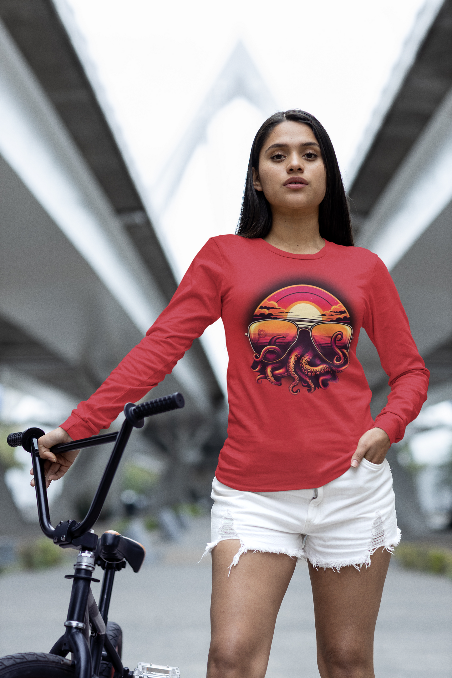 Aviator Sunglasses Sunset Tentacles Unisex Long Sleeve Shirt