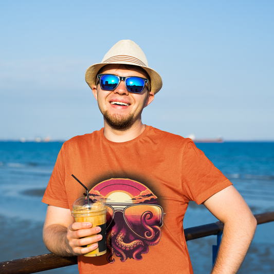 Aviator Sunglasses Sunset Tentacles Unisex T-Shirt