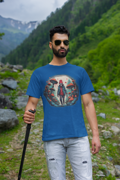 Skeleton Beanie in a Mushroom Forest Unisex T-Shirt